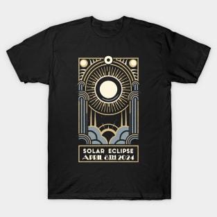 Total Solar Eclipse April 8th 2024- Art Deco style T-Shirt